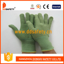 Fibra de bambú verde con guantes de látex Dnl315